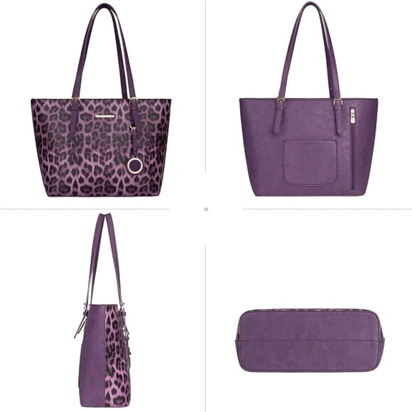 Purses for Women Tote Bag 3Pcs Set Leopard Print Satchel Handbags - Picture 3 of 7
